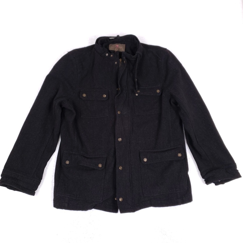 7 For All Mankind Wool Blend Utility Jacket Size‎ XL Black Rugged Luxe Outerwear